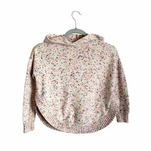 GAP Cream Speckled Hooded Knit Sweater